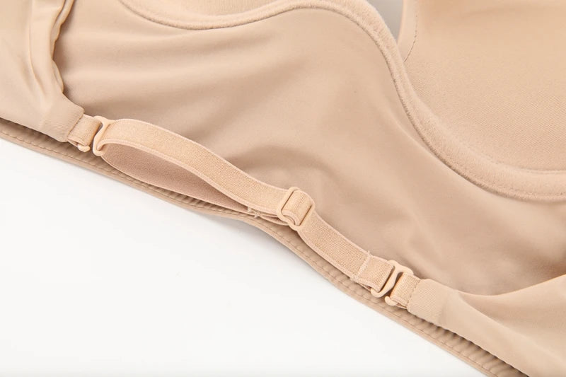 Womens Low Back Bra Wire Lifting Deep U Shaped Plunge Backless Bra with Multiway Convertible Clear Straps Body Shaper Lingeres