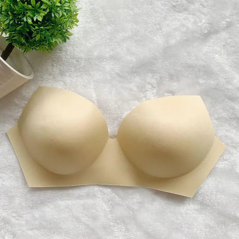 Strapless Bra Womens Invisible Push Up 1 Piece Seamless Concentrate Contract for Party Cocktail Dresses Comfortable Support