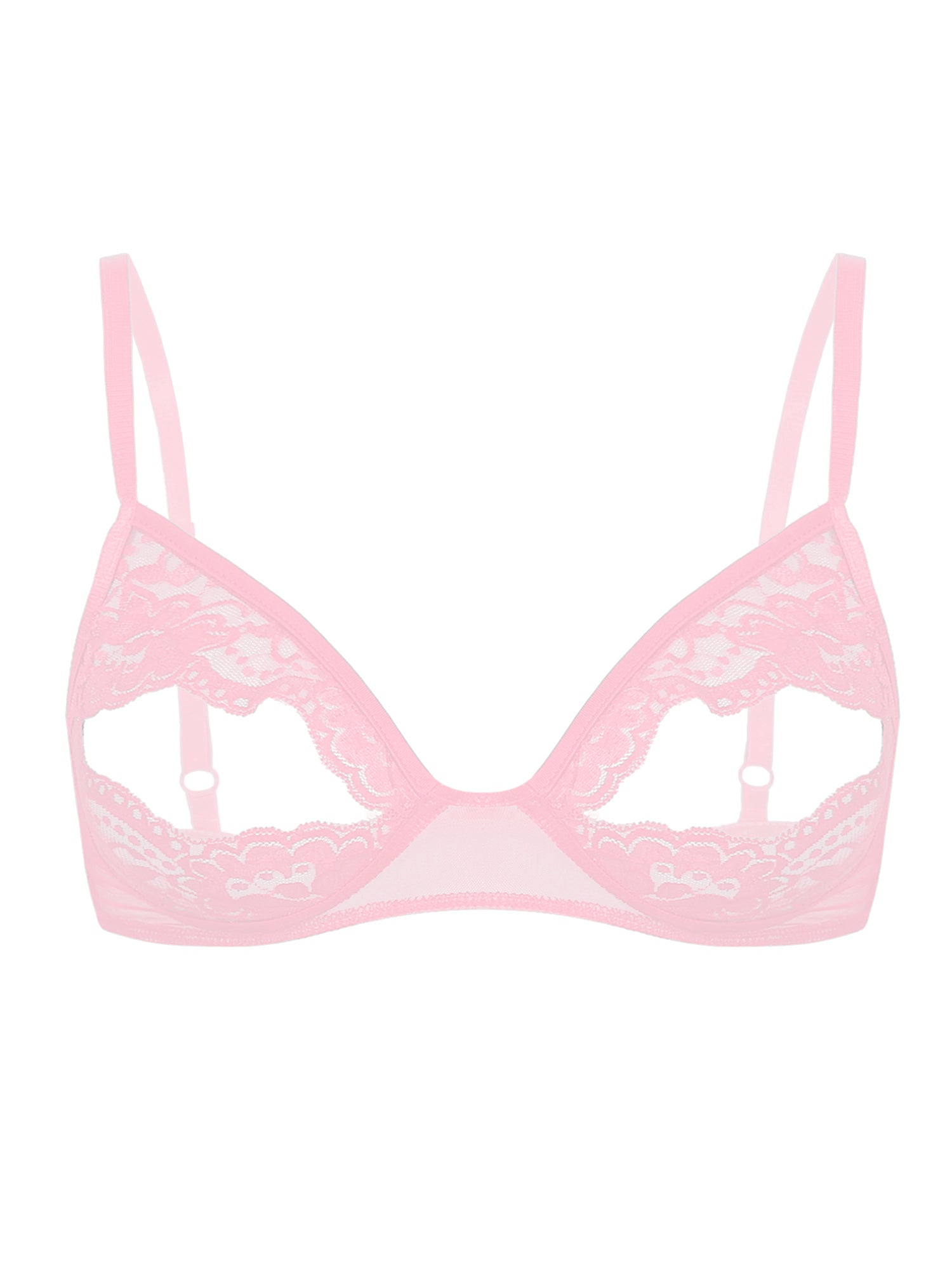 Women Nipple Exposed Bra Sexy Open Cup Lace Lingerie Exotic Brassiere Nightclub See-through Bralette Wire-free Unlined Bra Top