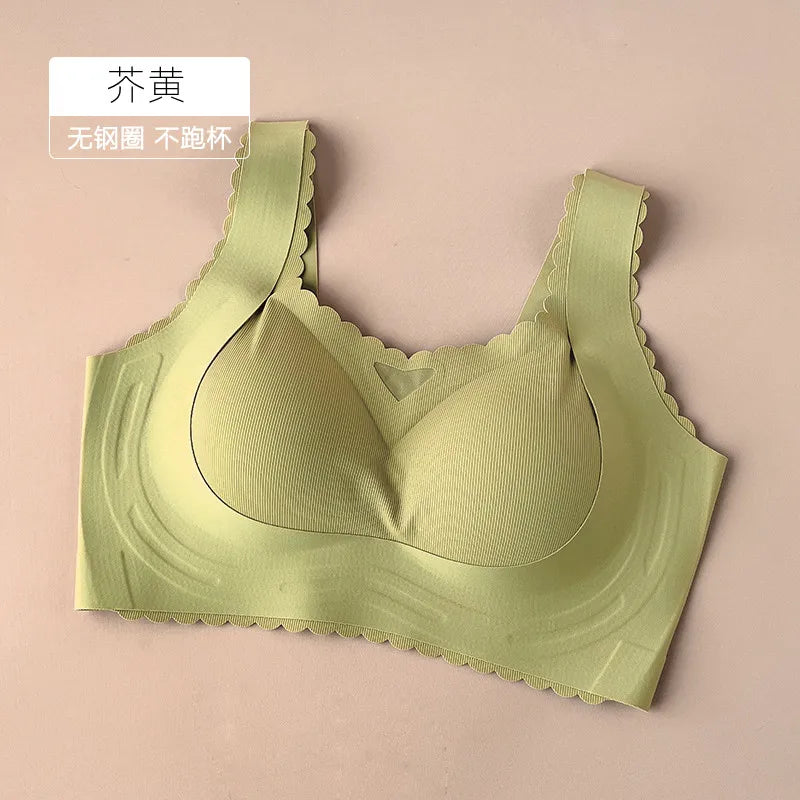 Bras for Women Minimiser Full Coverage Large Bust Wireless Push Up Anti Droop Seamless T-Shirt Bra Plus Size Everyday Bra