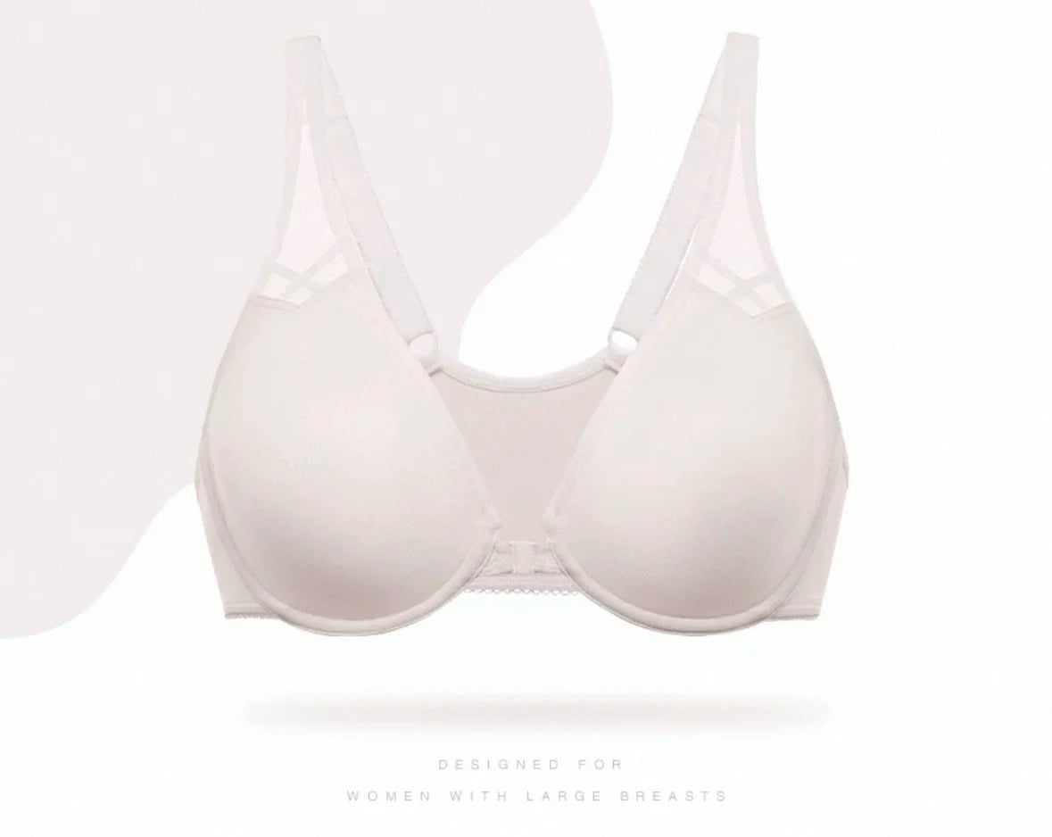 DELIMIRA Women's Front Closure Racerback Bras Plus Size Full Coverage Supportive Underwire Plunge Unlined Bra Underwear