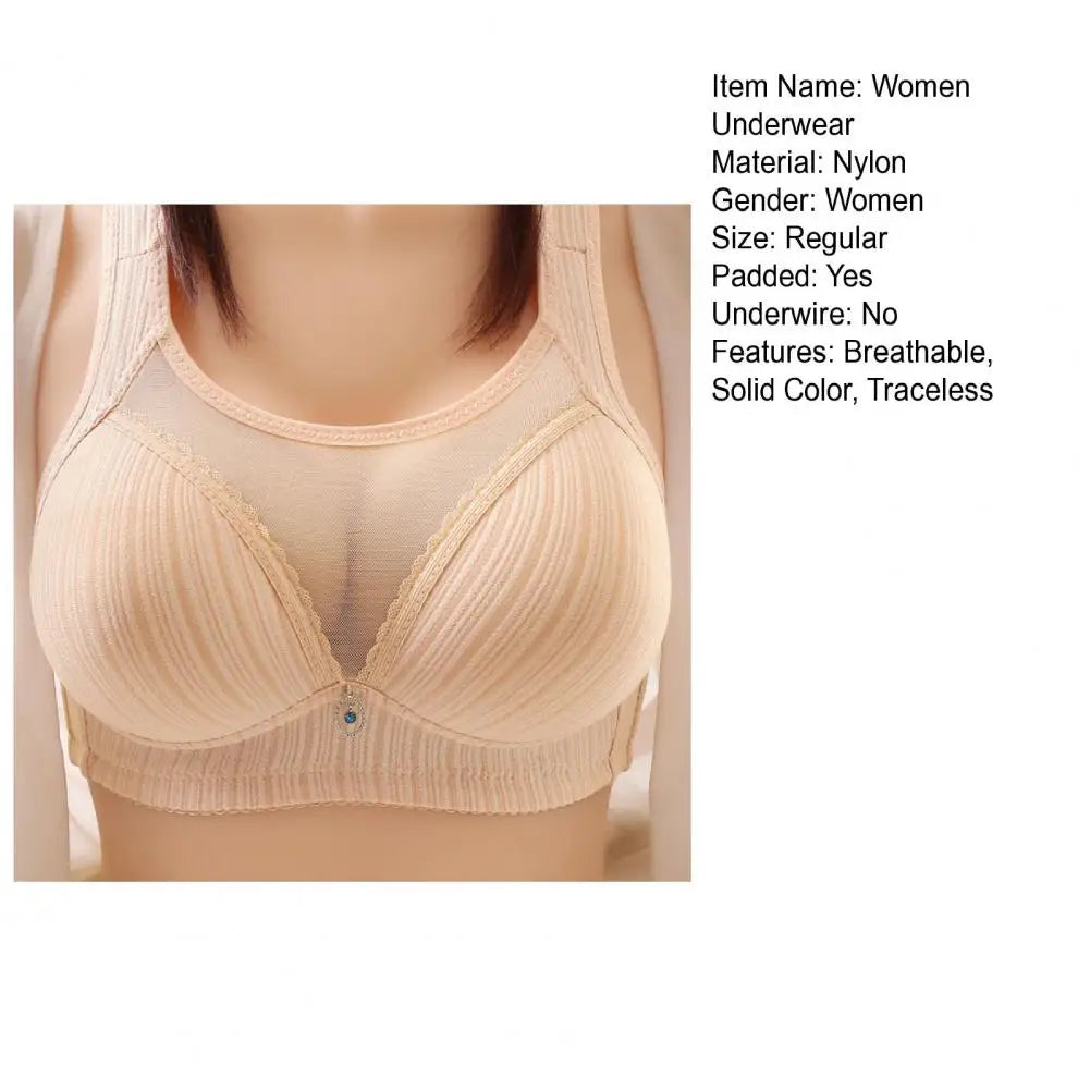 Women Seamless Wireless Bra Solid Color Bra with Chest Pad Traceless Breathable Wide Shoulder Strap Push-up Bra Sexy Ladies Bras