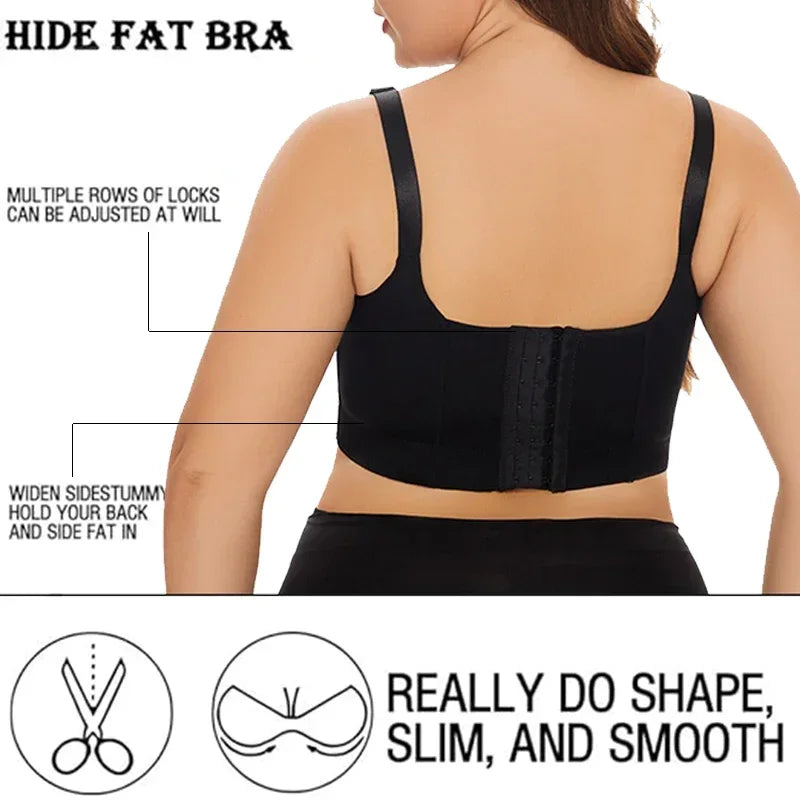 New Full Back Coverage Push Up Bras Women's Hide Back Fat Deep Cup Shapewear Fat Smoothing Uplift Underwire Bra for Big Bust