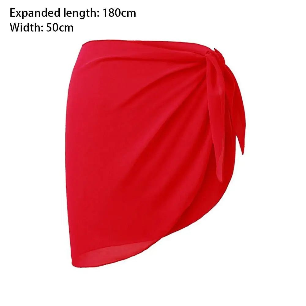 Soft Short Sarongs Chiffon Swimsuit Coverups Wrap Sheer Beach Short Cover Scarf Cover Summer Beach Bikini Women