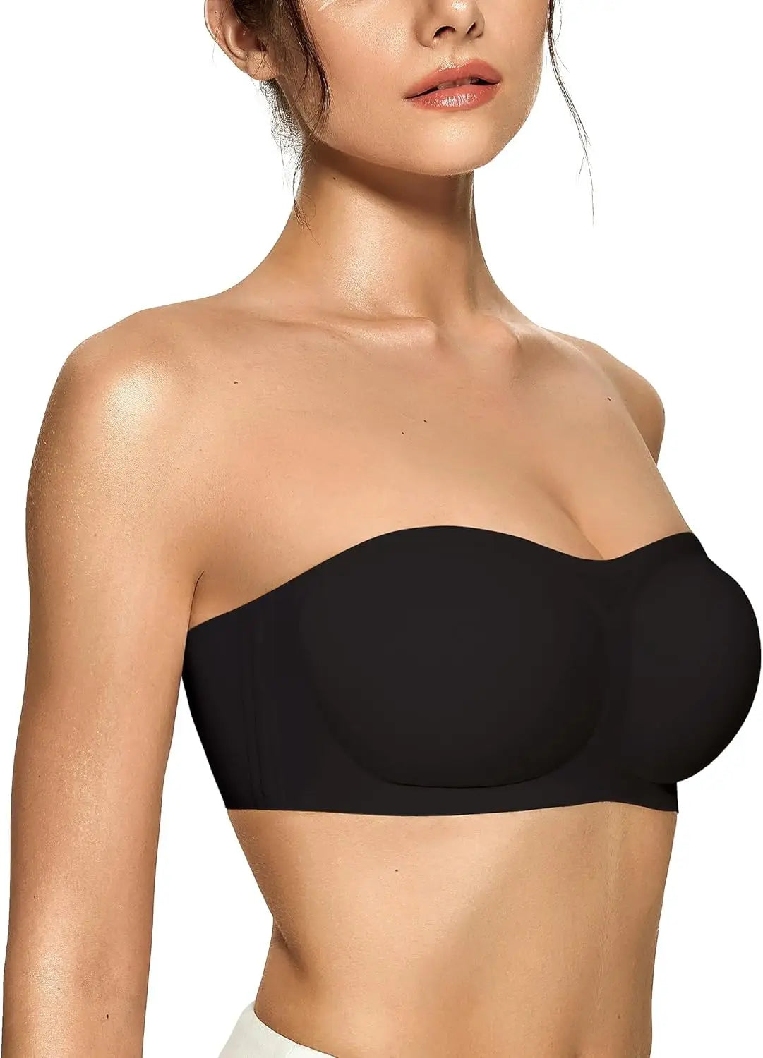 Strapless Push Up Bandeau Bra Non Slip Wireless Padded Seamless Comfortable Tube Bra for women