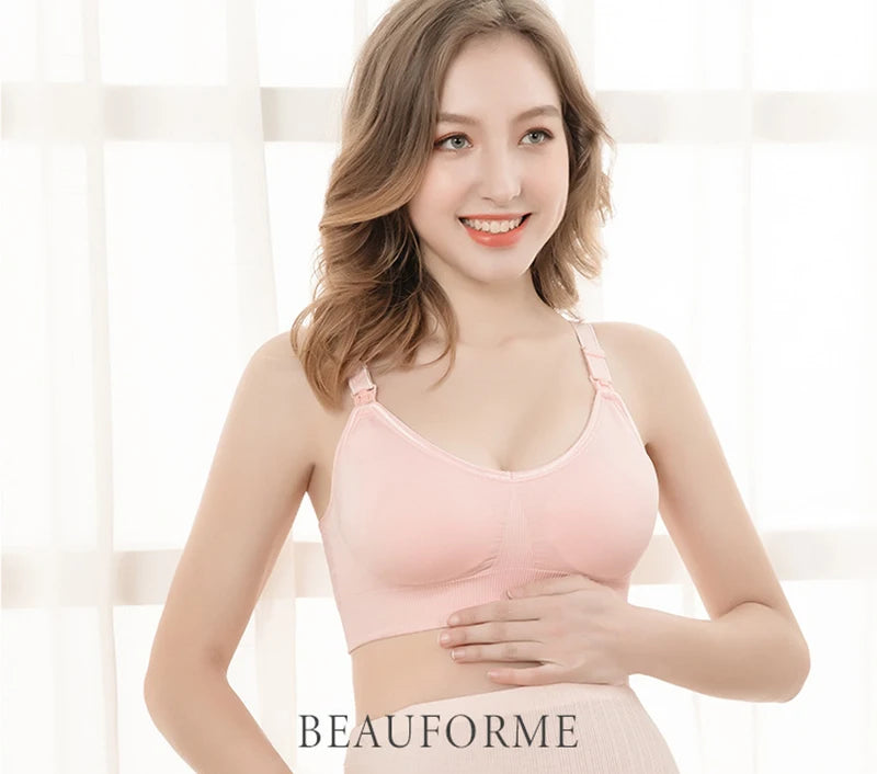 Wireless Maternity Bra Pregnant Women Seamless Prevent Sagging Breastfeeding Bras Push Up Breathable Front Open Nursing Bra Hot
