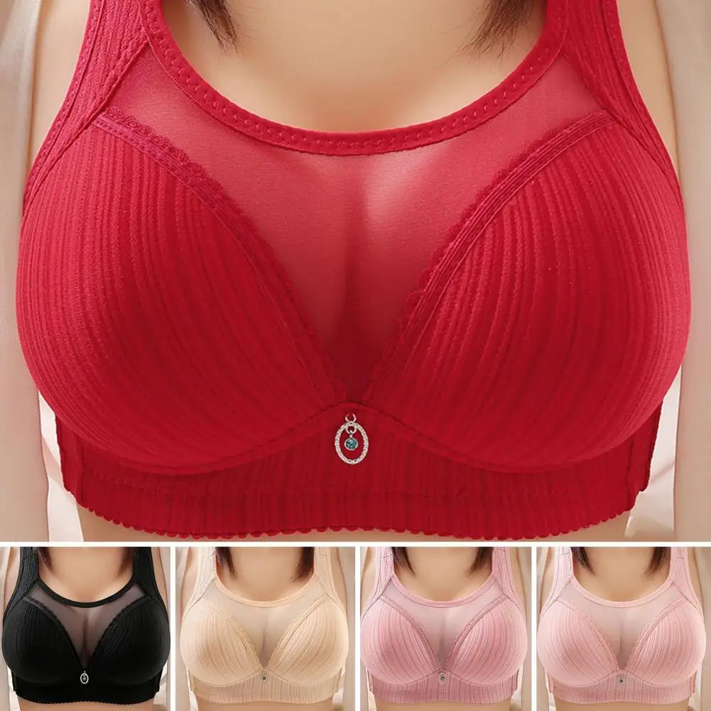 Women Seamless Wireless Bra Solid Color Bra with Chest Pad Traceless Breathable Wide Shoulder Strap Push-up Bra Sexy Ladies Bras