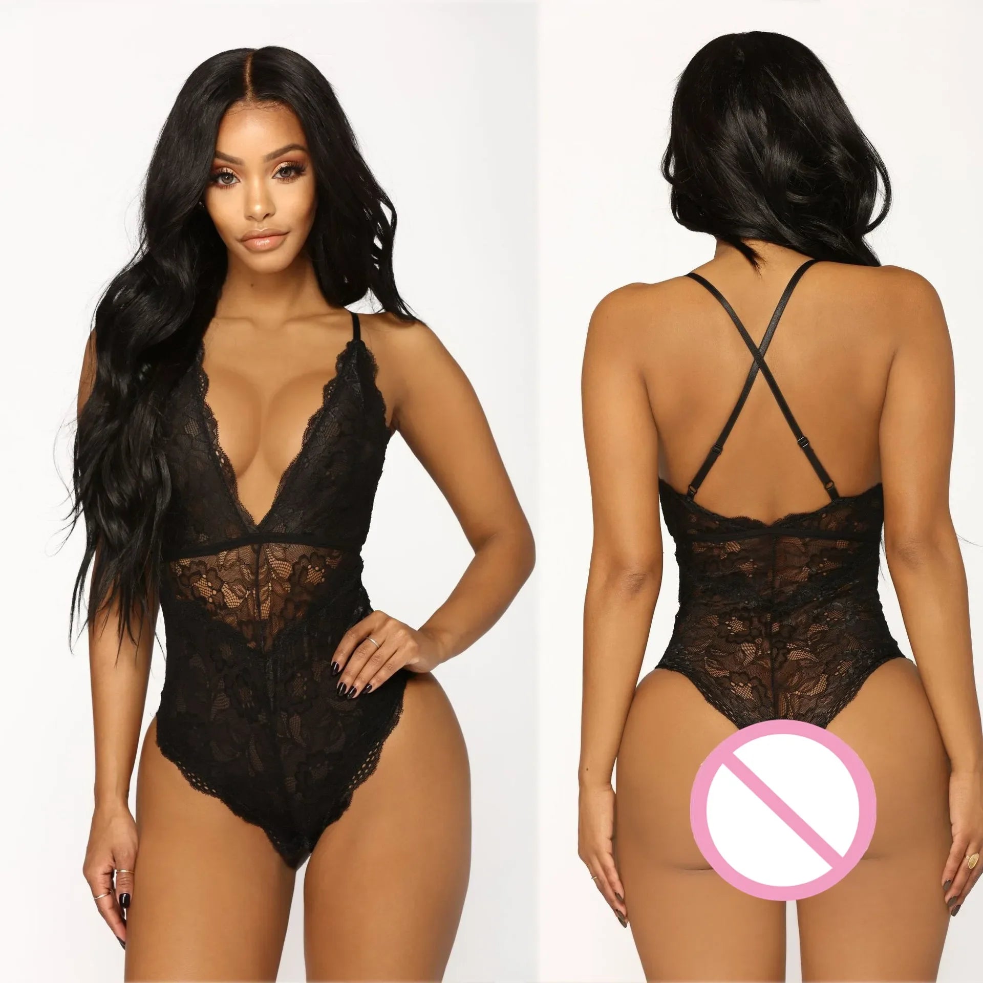 See-through lace lingerie sexy hot erotic underwear babydoll sex dress costume lingerie teddy porno bodysuit plus size for women
