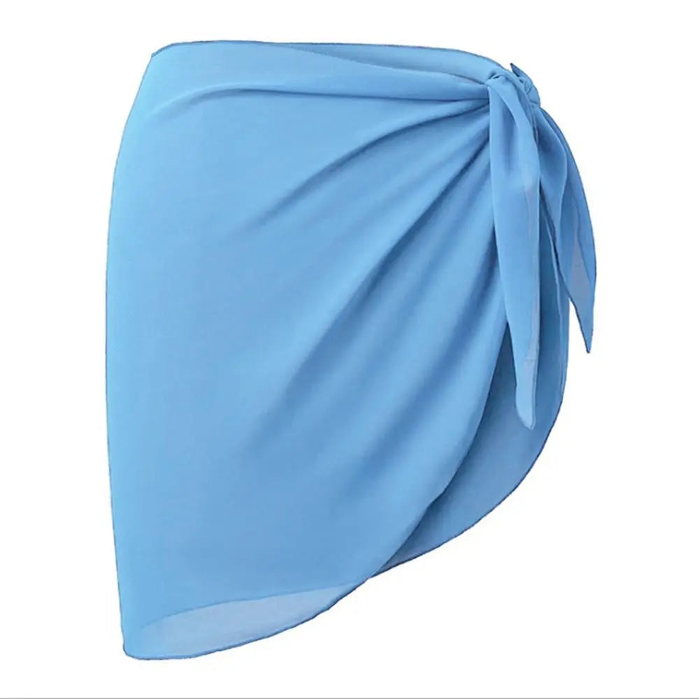 Soft Short Sarongs Chiffon Swimsuit Coverups Wrap Sheer Beach Short Cover Scarf Cover Summer Beach Bikini Women