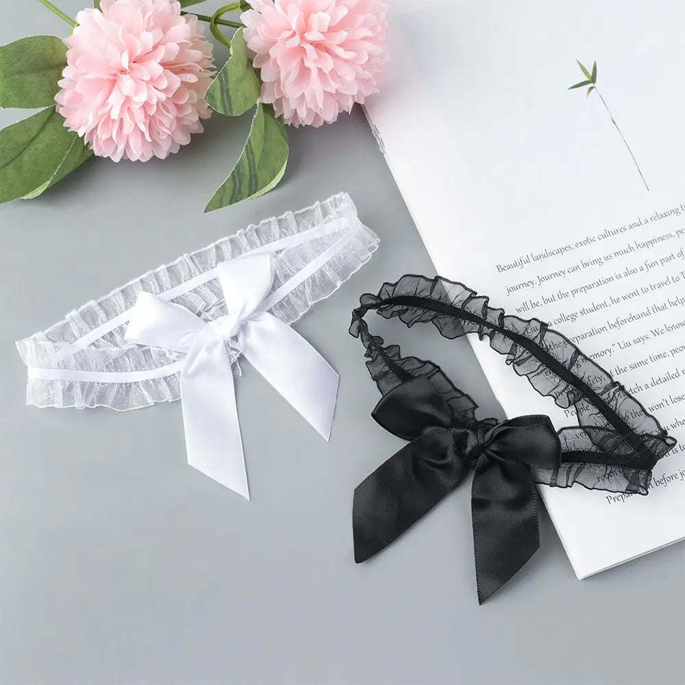 Sexy Fashion Lingerie Garter Belt Wedding Bride Leg Garter Cosplay Party Accessories Bowknot Lace Elastic Leg Ring