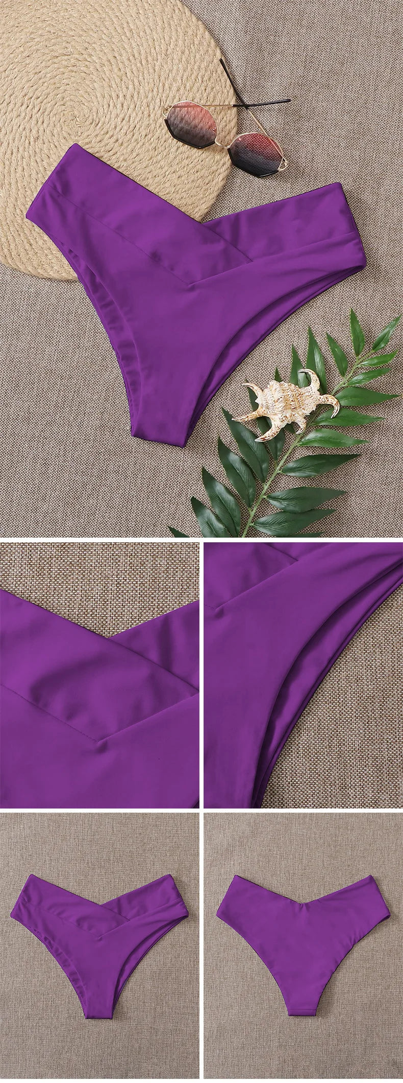 Solid Color Swimwear Women Briefs Bikini Bottom Brazilian Thong Swimsuit Classic Cut Bottoms Biquini Swim Short Ladies Swimsuit