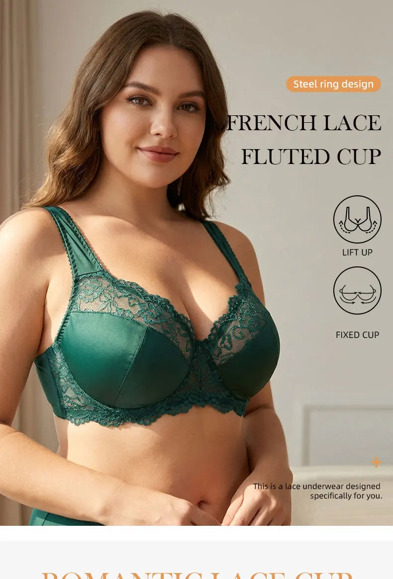 Bras For Womens Elegant Lace Bras for Women Plus Size BH Tops with Underwire Support Libgerie A-E Cup