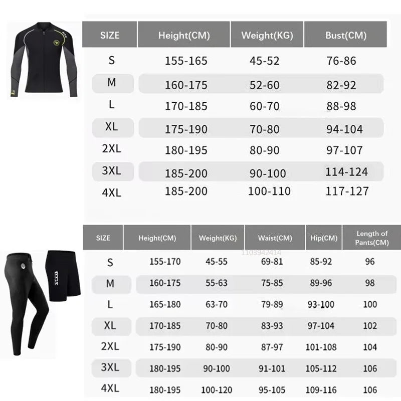 Premium Neoprene Wetsuits for Men 1.5mm/3mm Wetsuit Surf Suits Pant Top One-Piece Swimsuits Wet Suit for Scuba Diving Snorkeling