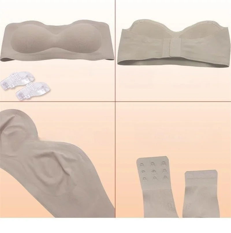 Push Up Bra For Women Sexy Invisible Externally Expandable Bralette Padded Gathered Female Lingerie Thickened Chest Pads