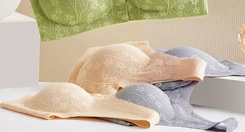 Mom's underwear, middle-aged and elderly women's bras, seamless front open button vest style, oversized summer thin new bra