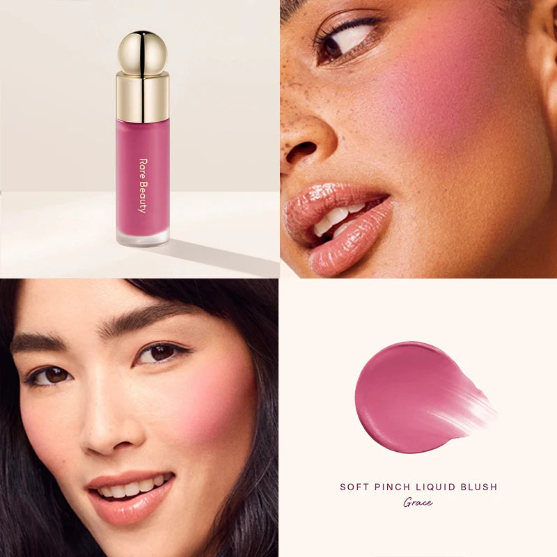 Rare Beauty Liquid Blush Silky and Glides On Smoothly Nature Long Lasting Plump Happy Hope Delight Stained Lipstick Gloss Makeup
