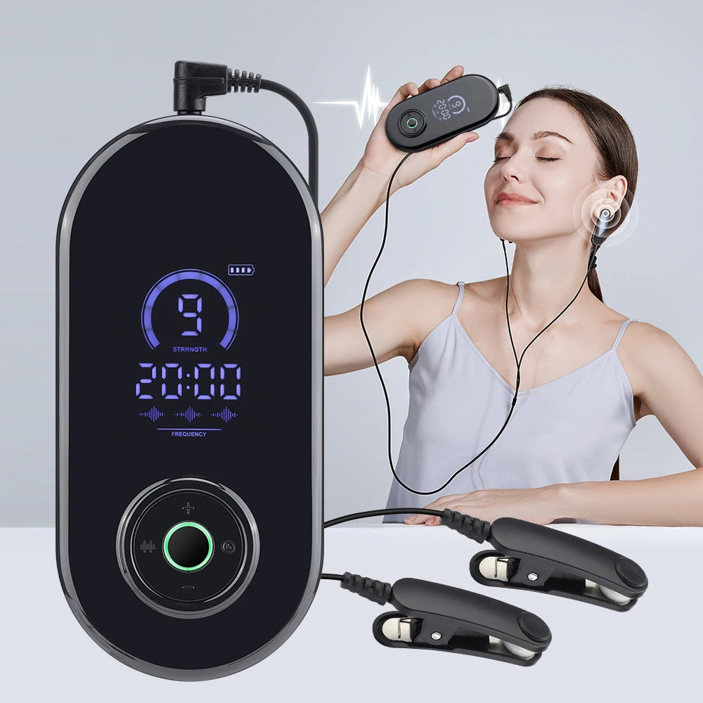 Smart CES Sleep Aid Ear Clip Relaxation Device USB Rechargeable Sleep Helper for Adults Improve Sleep Comfort