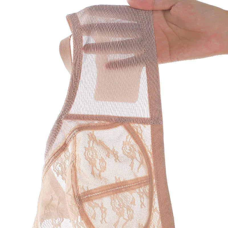 Women's Bra Lace Large Cup Ultra-thin No Sponge Transparent Push up Bras Wireless Sexy Underwear 34-46C Cup Bras