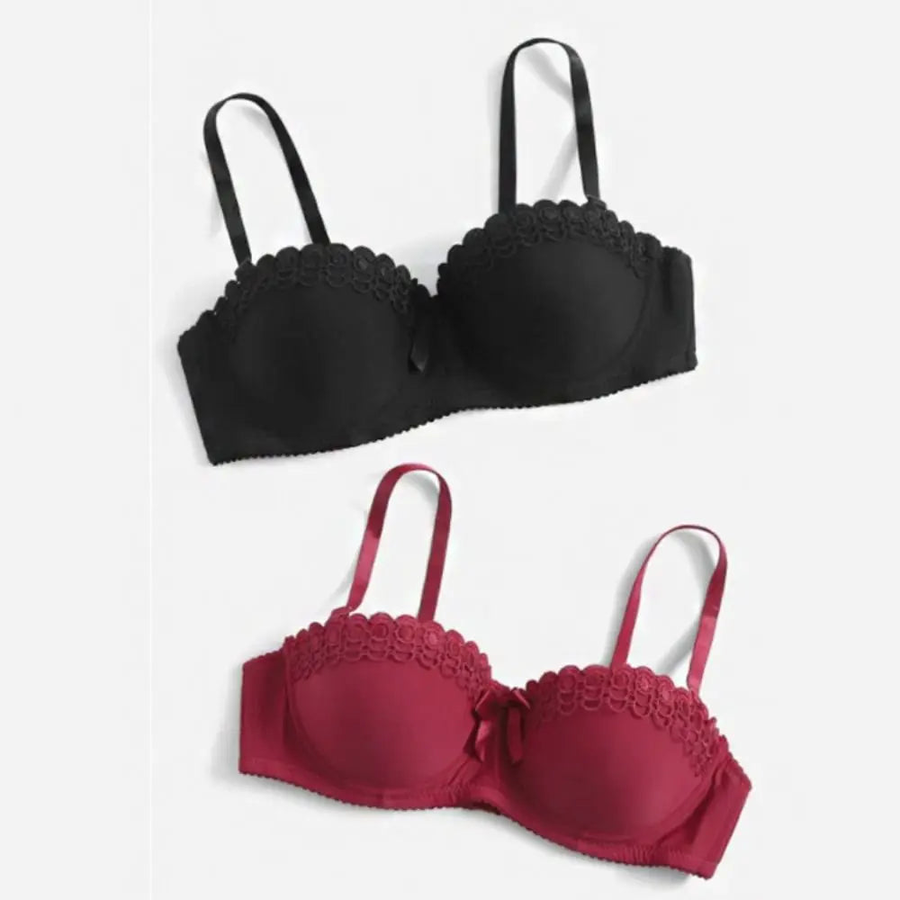 Push Up Gathered Deep V Bra Anti-sagging Underwear Lace Bras Shockproof Lingerie Bras for Women Gift