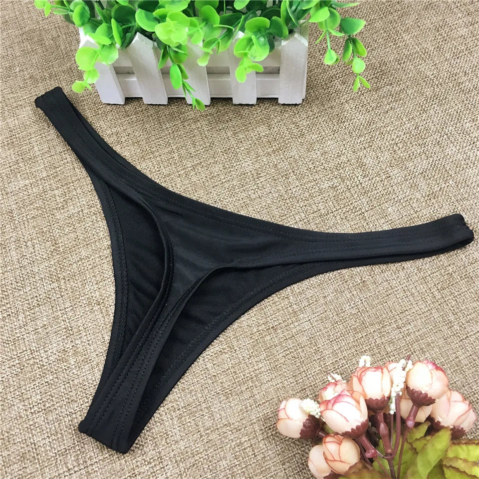 Woman Bikini Thong Bottoms Brazilian T-Back Swimwear Swim Shorts Beach Pants Swimsuit Classic Hipster Briefs Thong Underwear