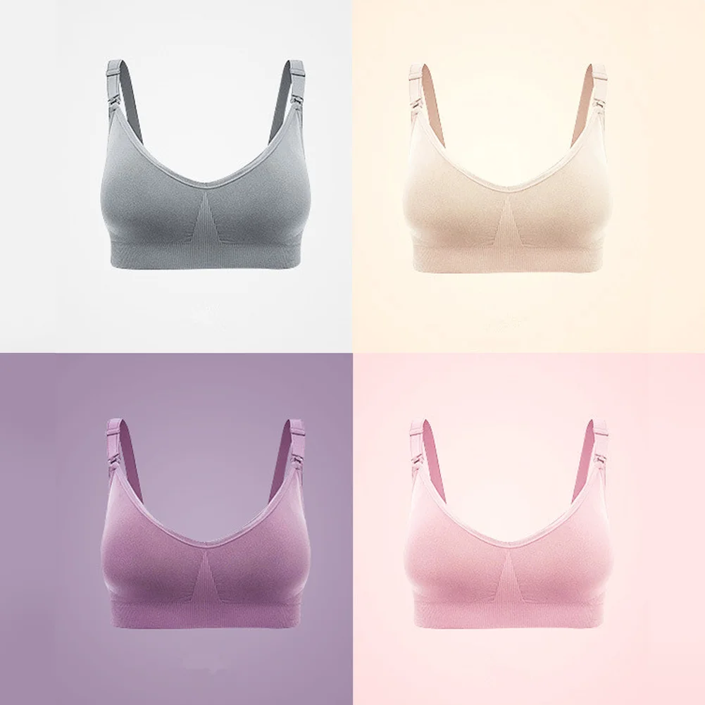 WEICHENS Nursing Bras for Women Easy Breastfeeding Seamless Comfort Maternity Bra Wireless Pregnancy Push Up Sleeping Bralette