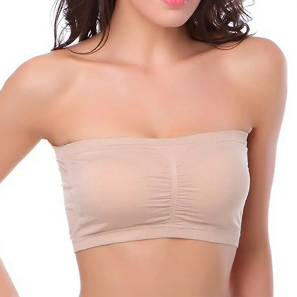 DOIAESKVE Large Size plus Wireless Tube Top Strapless Bra Women's Seamless Bandeau Bra Comfortable Underwear for Big Size Women