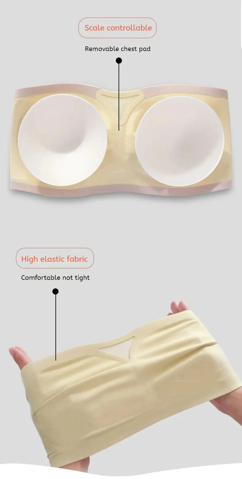 Non-slip Strapless Underwear Bra Seamless Sport Bras Women Soft Thin Push Up Underwear Lingerie Sleep Top Invisible Lingerie