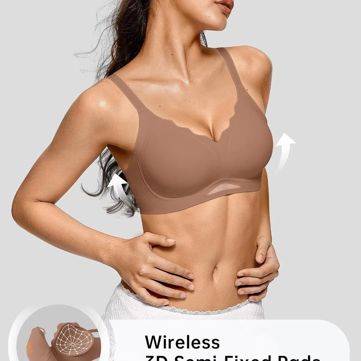 Women’s Wireless Bras Push Up Bralettes No Und Full Cup Thin Mold Comfortable and Breathable Seamless Bra Everyday Comfort Bra