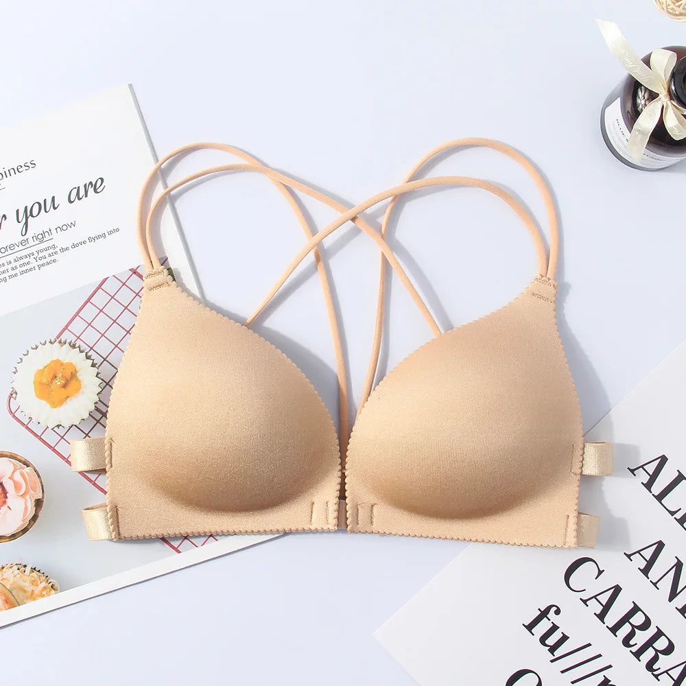 Women Bras Front Buckle Wireless Bralette Sexy Lingerie Comfort Push Up Bras Female Daily Brassiere Underwear