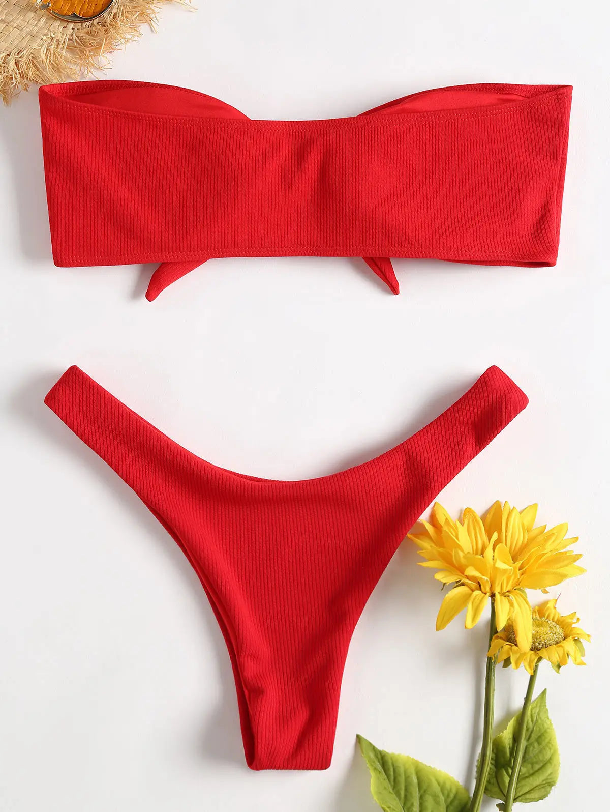 Women's Sexy Tube Top Bow Split Bikini Swimsuit Swim Trunks Swimming Suit for Women Swimming Suit for Women Micro Bikini