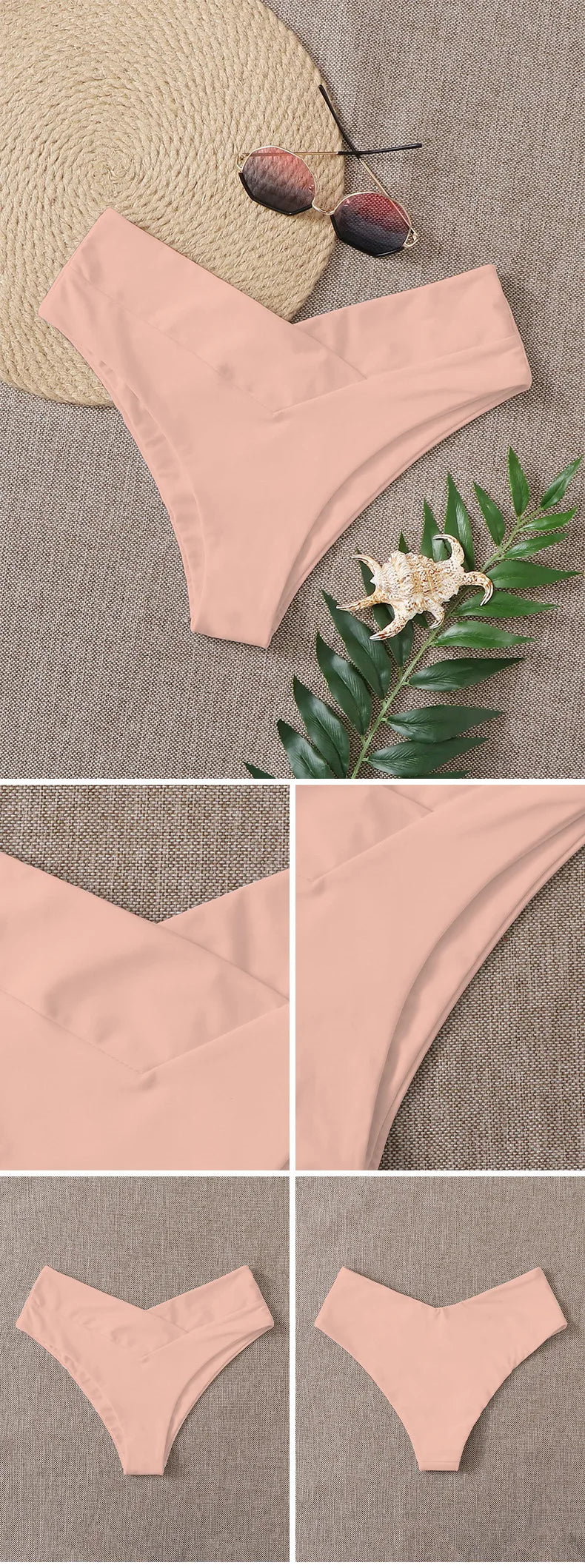 Solid Color Swimwear Women Briefs Bikini Bottom Brazilian Thong Swimsuit Classic Cut Bottoms Biquini Swim Short Ladies Swimsuit