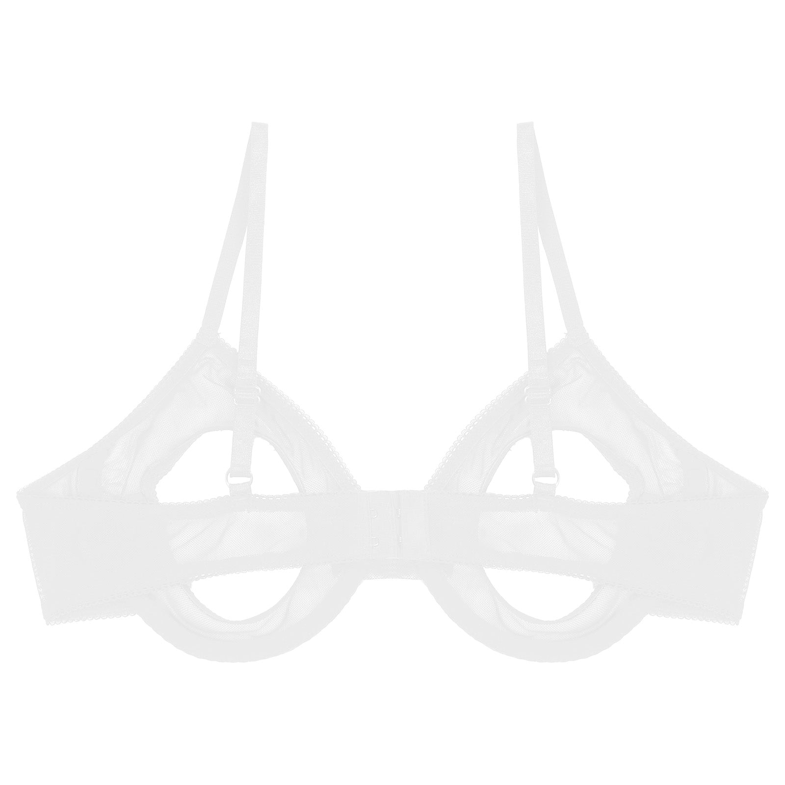 Women's Sheer Mesh Hollow Out Open Nipples Underwired Bra Tops Unlined Bralette Sexy Brassiere Balconette Underwear