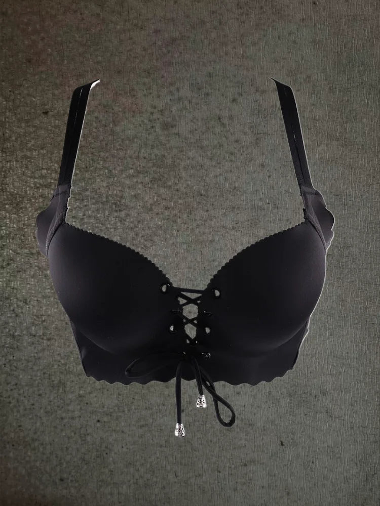 Sexy Push Up Bra Extra Padded for Women, Adjustable Drawstring for Small Bust, No Underwire Comfort Bras with Fashion Back Desig
