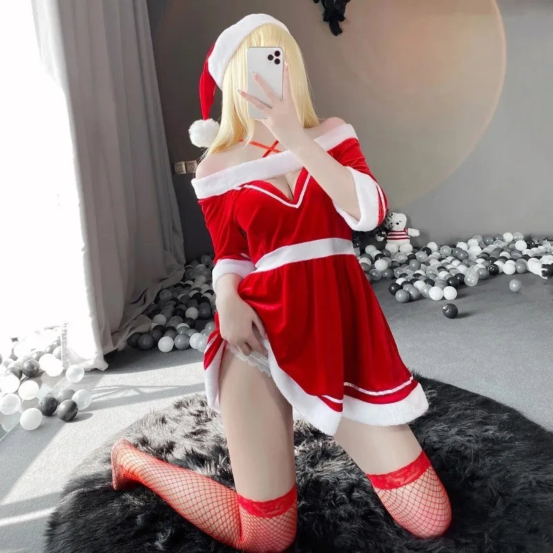 Sexy LingеRie Set Christmas Women Sexy Miniskirt Pajamas Sexy Underwear Set Lingerie Білизна Жіноча Комлекти