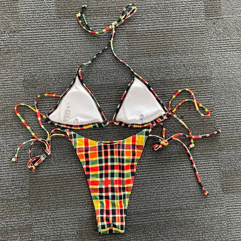 Halter Top Bikinis 2026 Sexy Women Swimsuit Swimwear Solid Micro Bikini Set Swimming Suit Beachwear Thong Brazilian Biquini