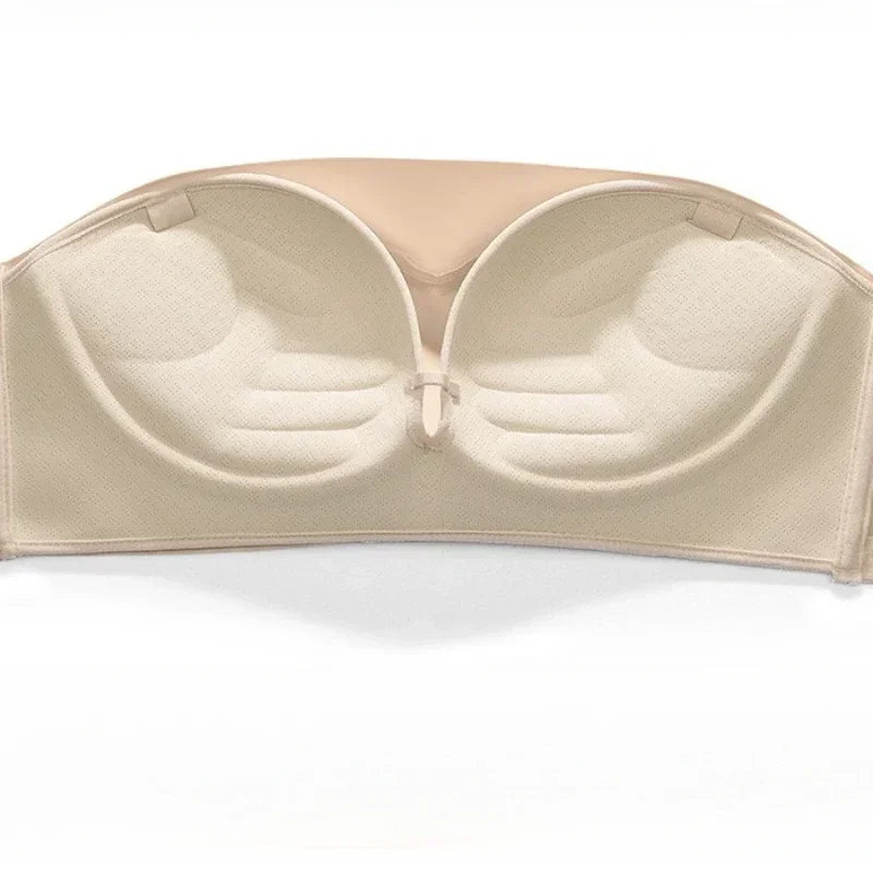 Strapless Women's Underwear Non-slip Gathered Small Chest Tube Top Beautiful Back Invisible Anti-light Wedding Women's Bra