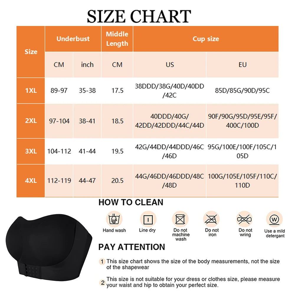Women Strapless Padded Bra Seam-free Front Button Cross Bandage Bras Comfortable Smooth Plus Size Lingerie for Women