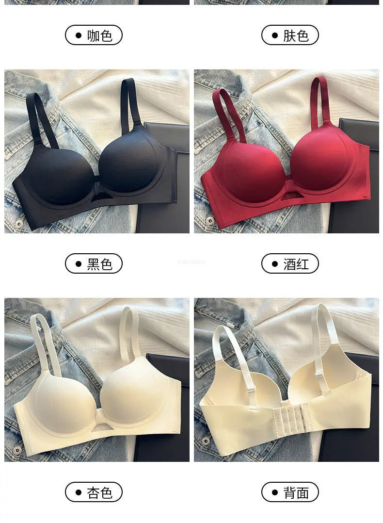 Strapless Push Up Bra for Small Bust - Lift Enhance Anti-Sag Side Coverage Wireless Comfort Convertible T-Shirt Bra A-C Cup