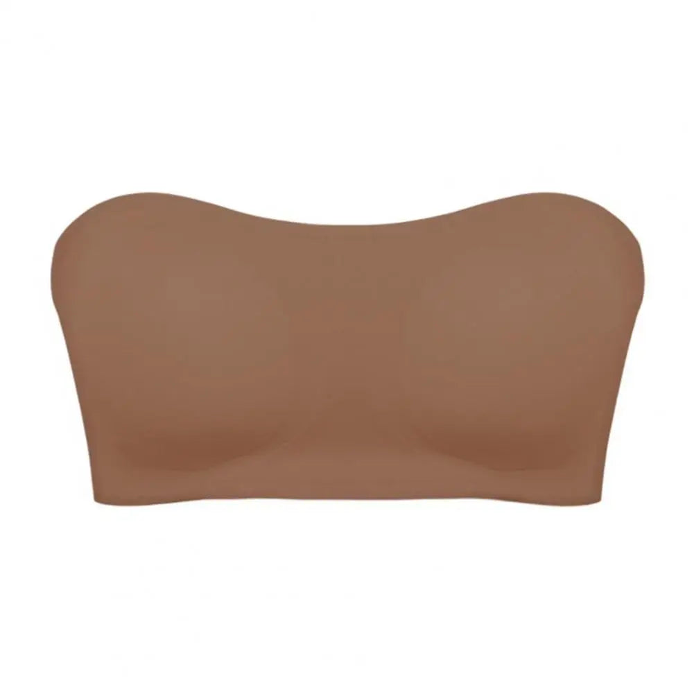 Invisible Bra with Side Breast Buttons Half Cup Contoured Cups Strapless Bra Anti-slip Off-shoulder Dress Top Pairing Bra