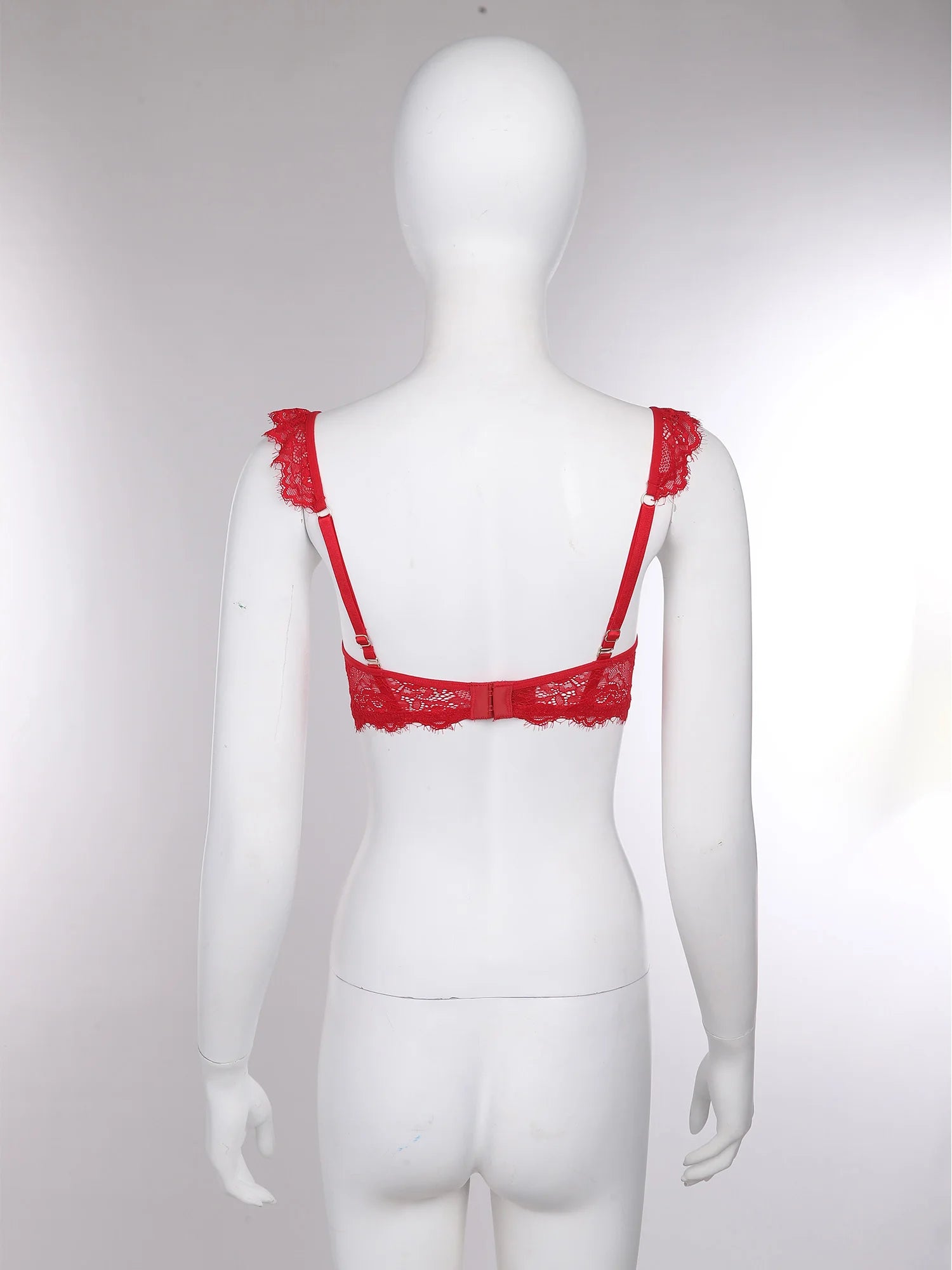 Sexy Womens Bare Breast Expose Nipples Bra Top Lingerie Cupless Ruffled Trim Push-up Underwire Eyelash Lace Balconette Bralette
