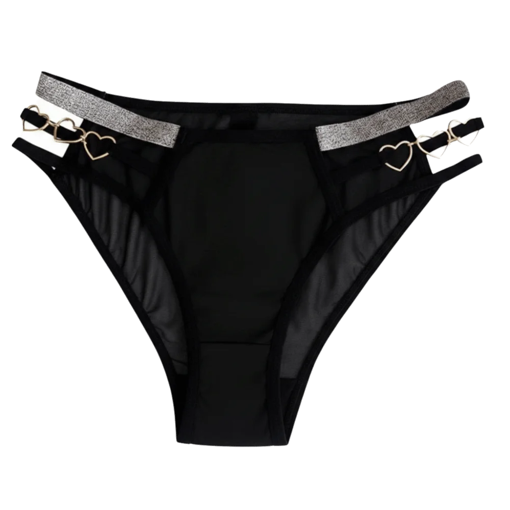 Lingerie Low-rise Women Underwear Glitter Strap Hollow Out Seamless Briefs Mesh Transparent Ladies Panties Lady Briefs