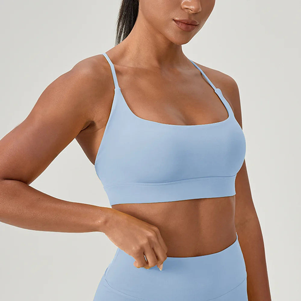Women Beauty Back Yoga Bra Shock Absorption Sports Underwear High Elastic Fitness Running Vest Breathable Support Sports Bras
