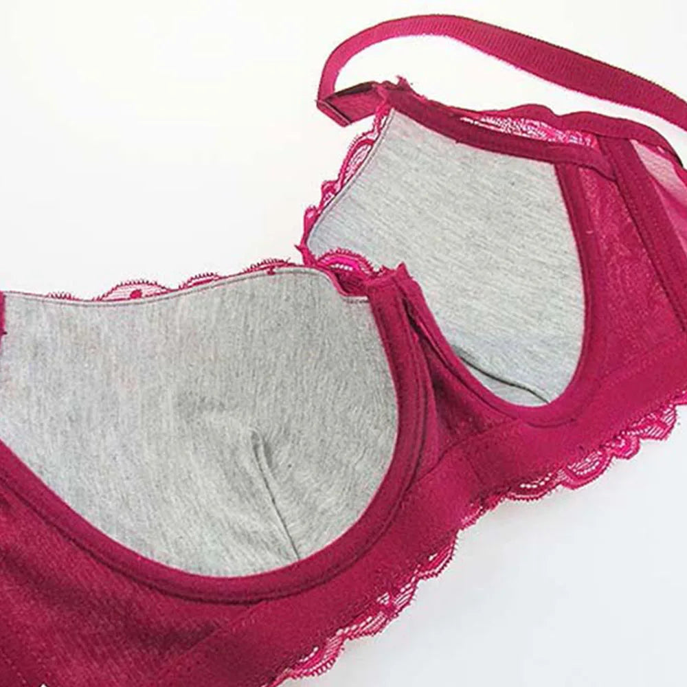 BCHRAYIUP Women's Underwire Padded Plunge Push Up Bra Sexy Flora Lace Deep V Full Cup Bra 34 36 38 40 42 44 46 B C D E