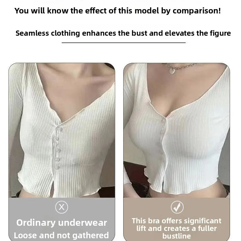 Strapless Push Up Bra 12cm Padding & Front Closure | No-Slip Grip, Hand-like Support Cups, Ultimate Lift & Shape