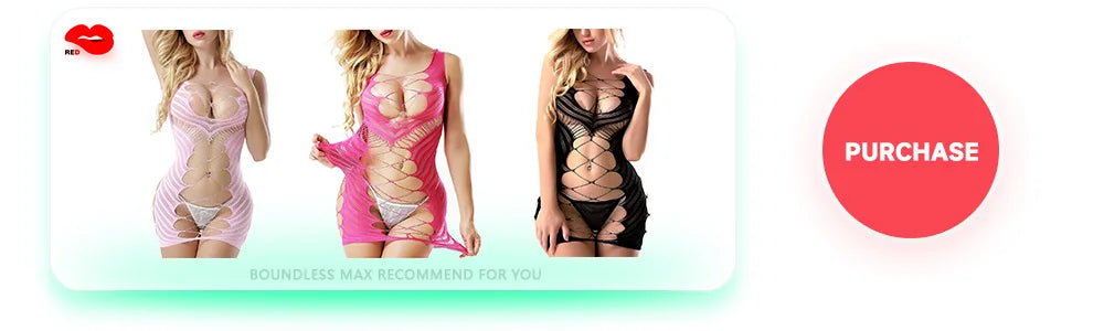 Sexy Lingerie for Women Fishnet Halter Chemise rainbow Hot Mesh Mini Dress Bodysuit through clothes Flirtation Erotic for couple