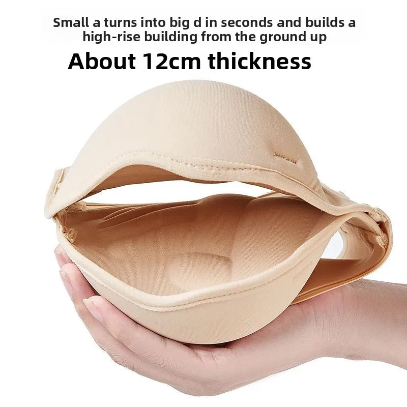 Strapless Push Up Bra 12cm Padding & Front Closure | No-Slip Grip, Hand-like Support Cups, Ultimate Lift & Shape