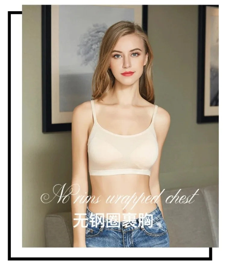 Sports Sexy Bra for Women Girl's Tank Crop Top Seamless Underwear Padded and Non Steel Ring Comfortable Nylon Running Yoga Bra