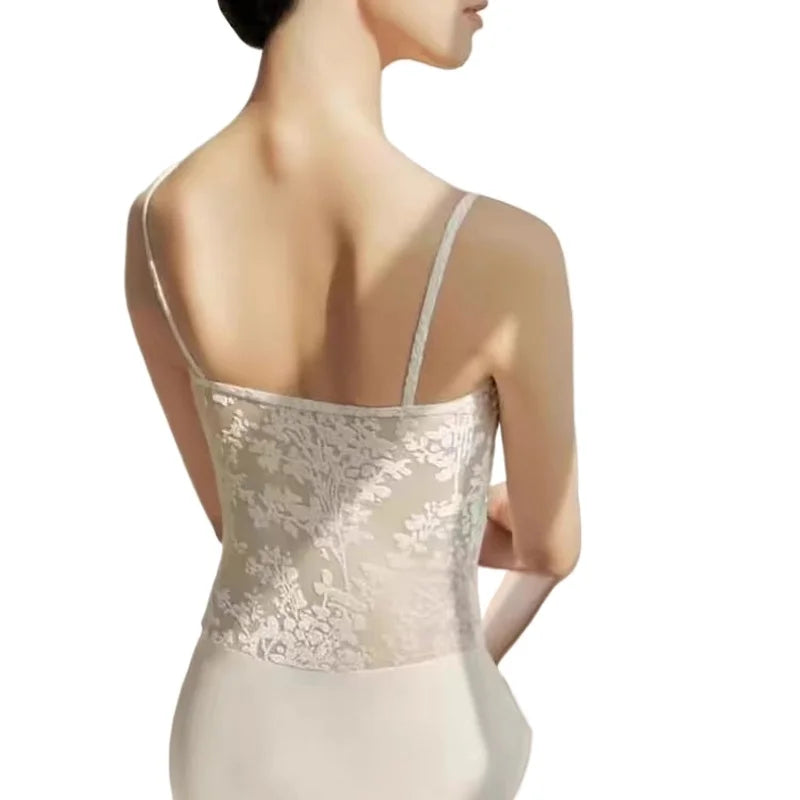 Women Dance Ballet Leotards Camisole Gymnastic Leotard Lining Adult Bodysuit Back Ballet Bodysuit Teen Skate Swimsuit