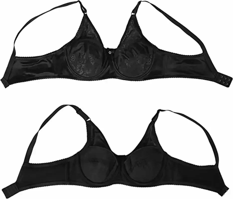 Sexy Crossdresser Bra CD Drag Queen Crossdresser Sissy Bra Fake Boobs Mastectomy Pocket Bra Suitable for Silicone Breast Forms