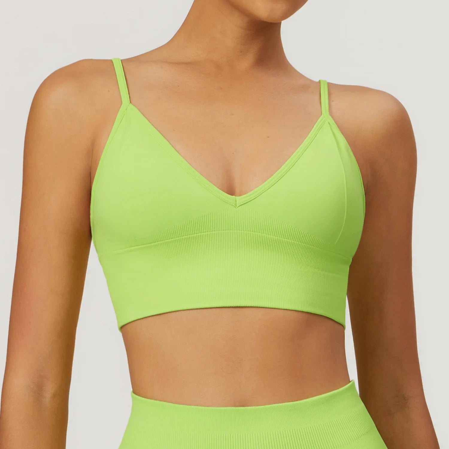HBC Seamless Sports Bras for Women Fitness Yoga Bras With Removable Pads Adjustable Straps Gym Vest Top Bra Running Crop Top